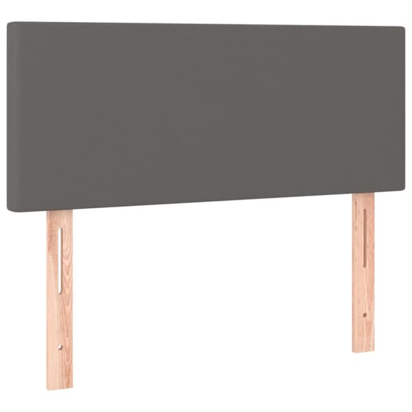 kontinentalseng med madras 90x200 cm kunstlæder grå