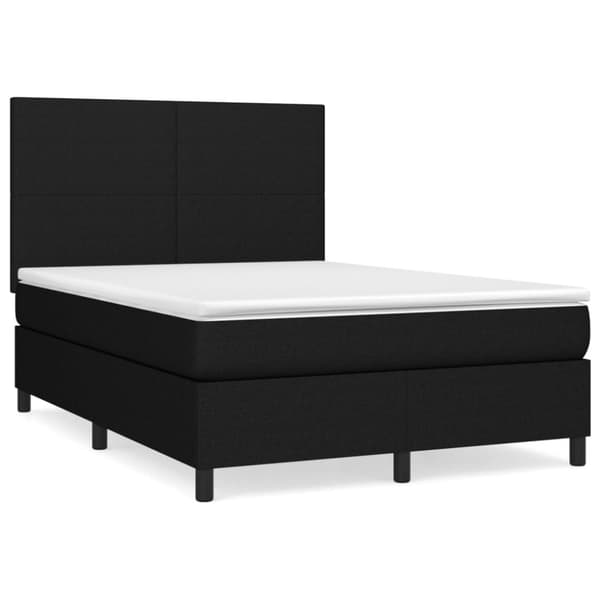kontinentalseng med madras 140x190 cm stof sort