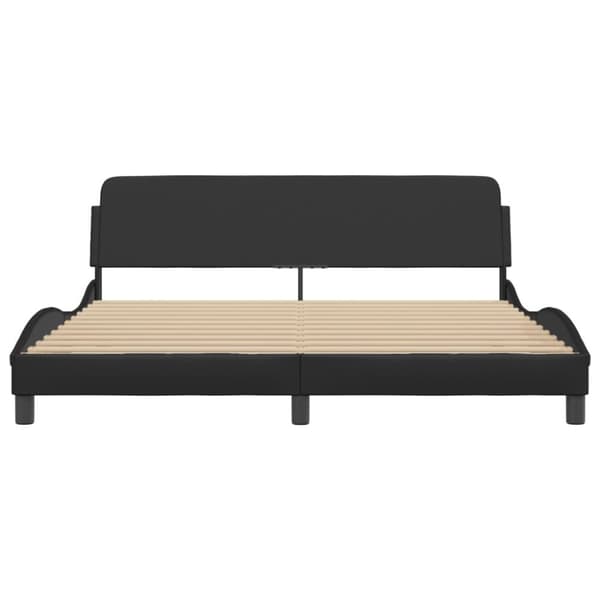 sengeramme med sengegavl 180x200 cm kunstlæder sort
