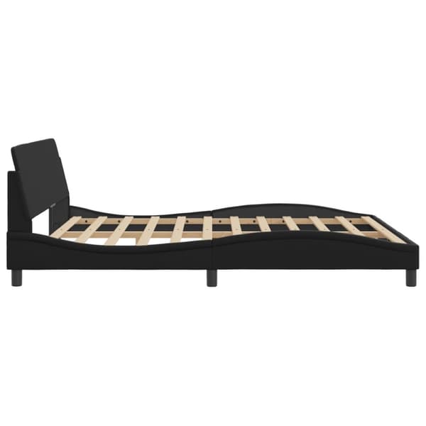 sengeramme med sengegavl 180x200 cm kunstlæder sort