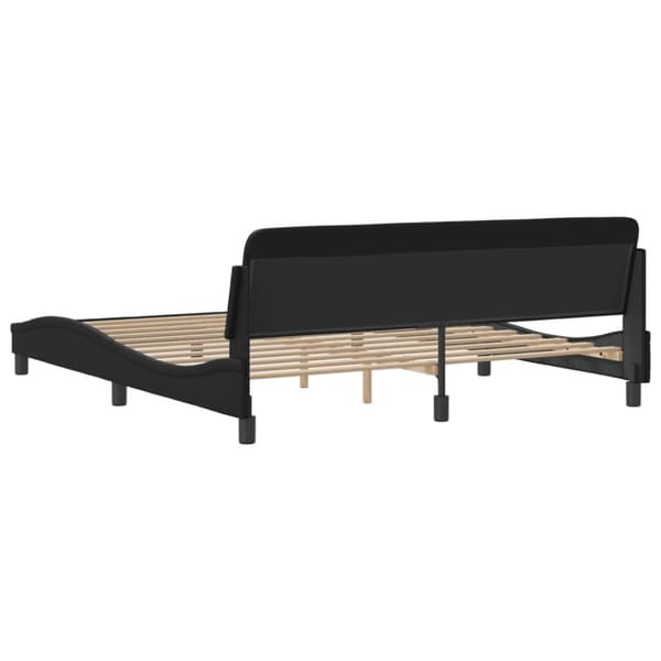sengeramme med sengegavl 180x200 cm kunstlæder sort