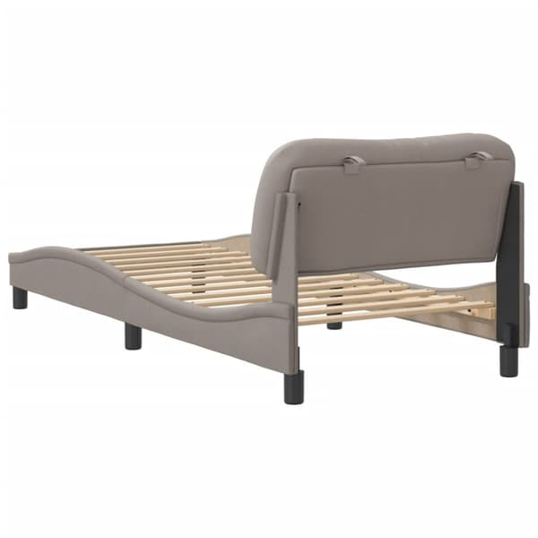sengeramme med sengegavl 80x200 cm stof gråbrun
