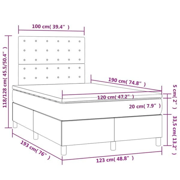 Ramsäng med madrass mörkgrön 120x190 cm sammet