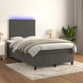 Pikkukuva 5 / 10: Ramsäng med madrass & LED mörkgrå 120x190 cm sammet