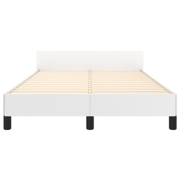 sengeramme med sengegavl 120x190 cm kunstlæder hvid