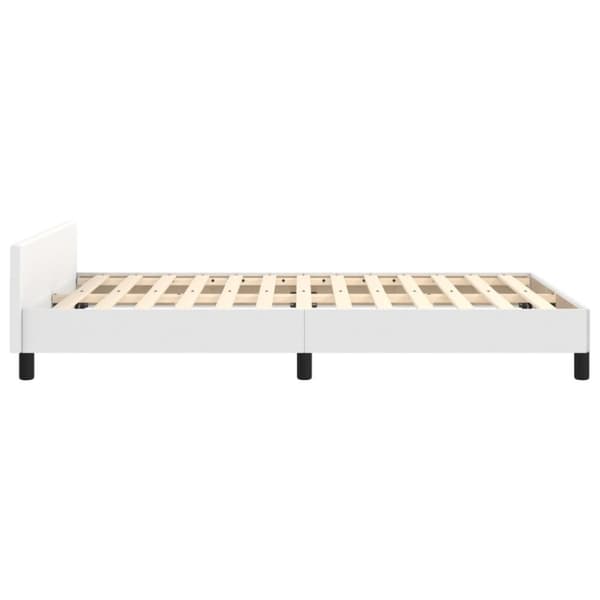sengeramme med sengegavl 120x190 cm kunstlæder hvid