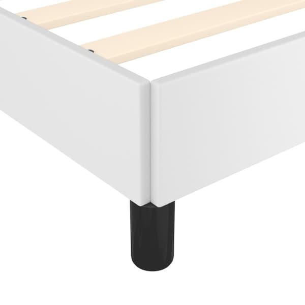sengeramme med sengegavl 120x190 cm kunstlæder hvid