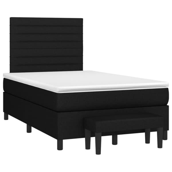 kontinentalseng med madras 120x190 cm stof sort