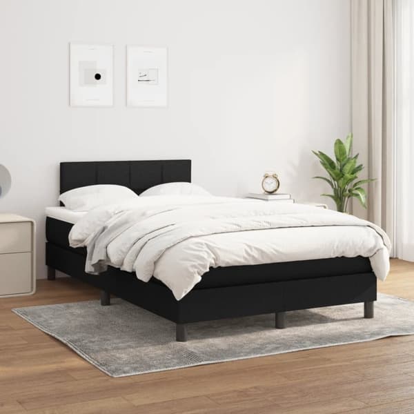kontinentalseng med madras 120x190 cm stof sort