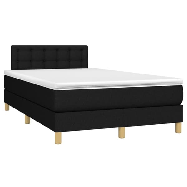 Ramsäng med madrass svart 120x190 cm tyg