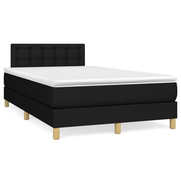Ramsäng med madrass svart 120x190 cm tyg