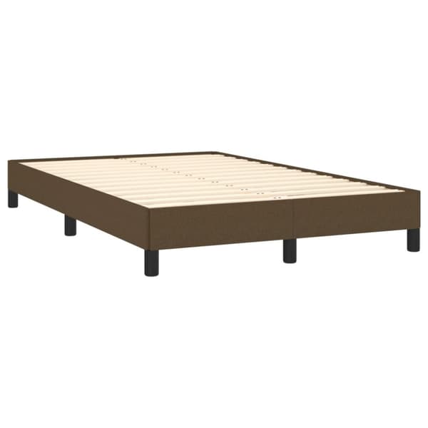 Ramsäng med madrass mörkbrun 120x190 cm tyg