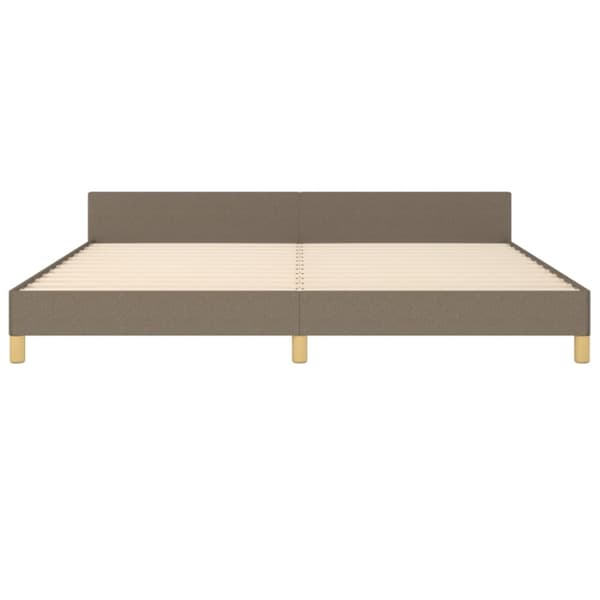 sengeramme med sengegavl 200x200 cm stof gråbrun