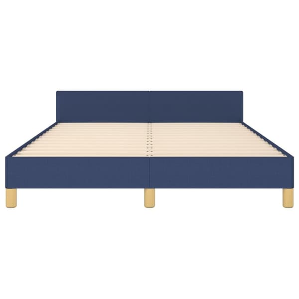 sengeramme med sengegavl 140x190 cm stof blå