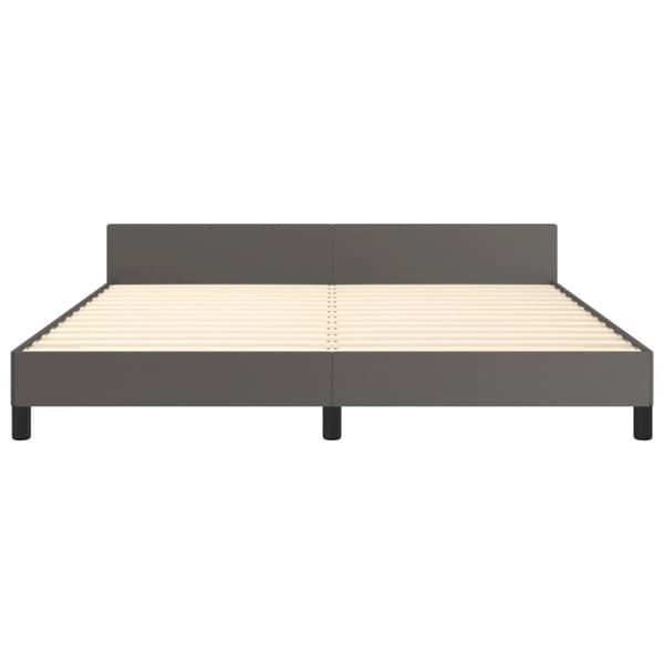 sengeramme med sengegavl 160x200 cm kunstlæder grå