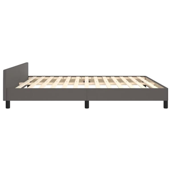 sengeramme med sengegavl 160x200 cm kunstlæder grå