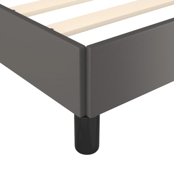 sengeramme med sengegavl 160x200 cm kunstlæder grå