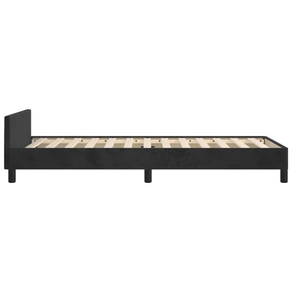 sengeramme med sengegavl 90x200 cm fløjl sort