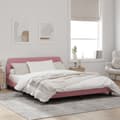 Miniatyrbillede 3 af 9: sengeramme med sengegavl 160x200 cm fløjl pink
