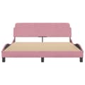 Miniatyrbillede 4 af 9: sengeramme med sengegavl 160x200 cm fløjl pink