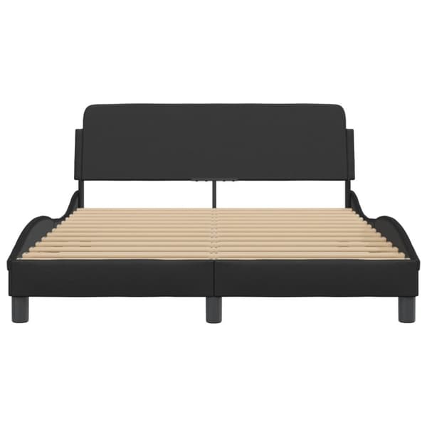 sengeramme med sengegavl 120x200 cm kunstlæder sort