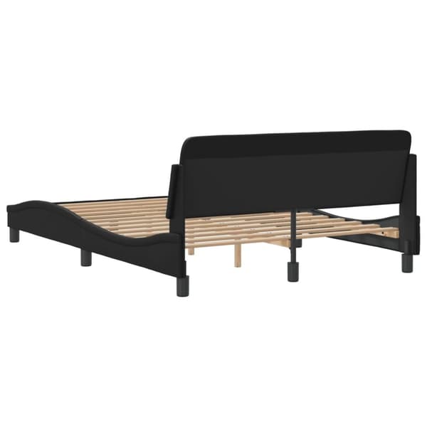 sengeramme med sengegavl 120x200 cm kunstlæder sort