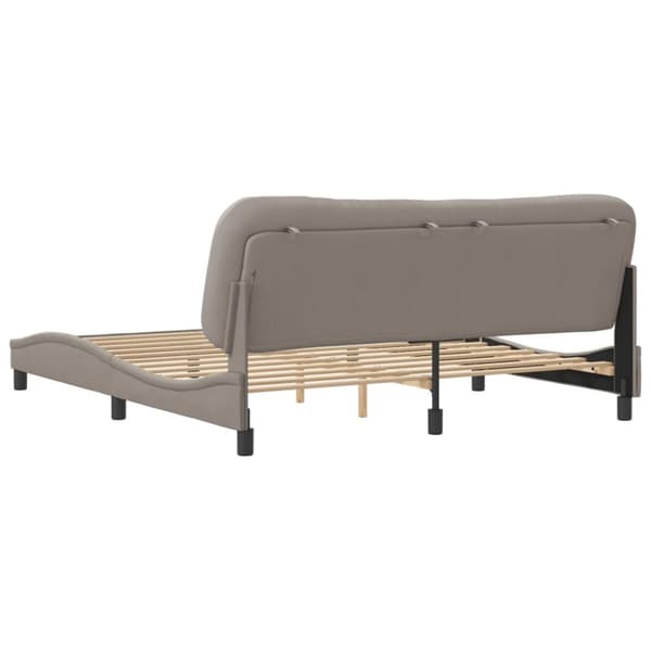 sengeramme med sengegavl 180x200 cm stof gråbrun
