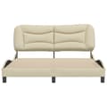 Miniatyrbillede 4 af 10: sengeramme med sengegavl 160x200 cm stof cremefarvet