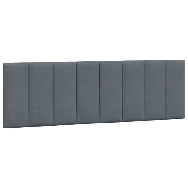 sengeramme med LED-lys 160x200 cm velour mørkegrå