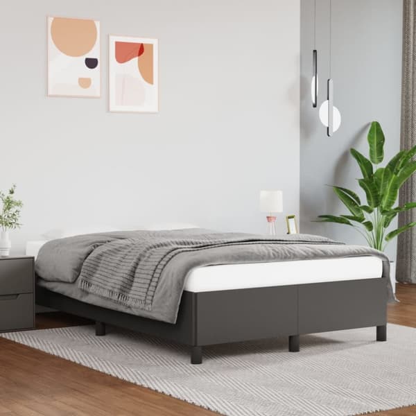 sengeramme 120x190 cm kunstlæder grå