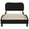 Miniatyrbillede 6 af 10: sengeramme med LED-lys 90x190 cm stof sort
