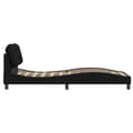 Miniatyrbillede 8 af 10: sengeramme med LED-lys 90x190 cm stof sort