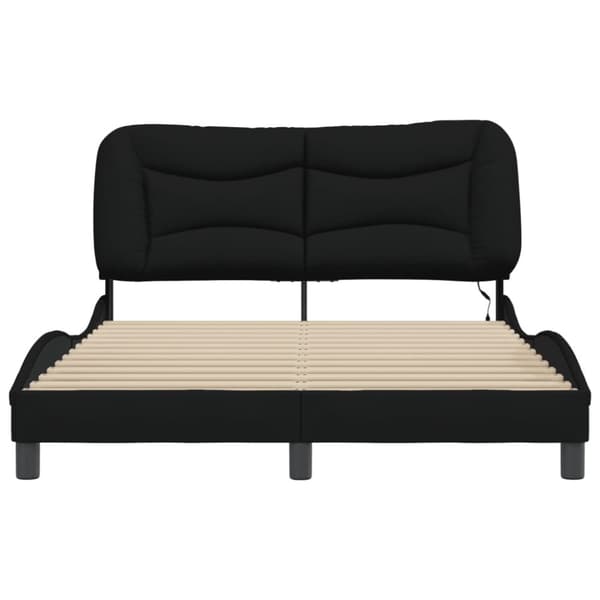 sengeramme med LED-lys 120x200 cm stof sort