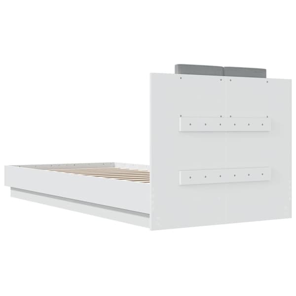 sengeramme med sengegavl 90x200 cm konstrueret træ hvid