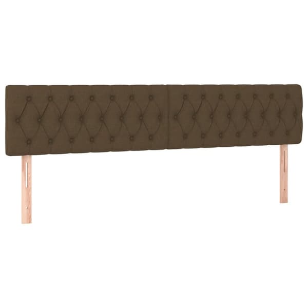 Ramsäng med madrass & LED mörkbrun 120x190 cm tyg