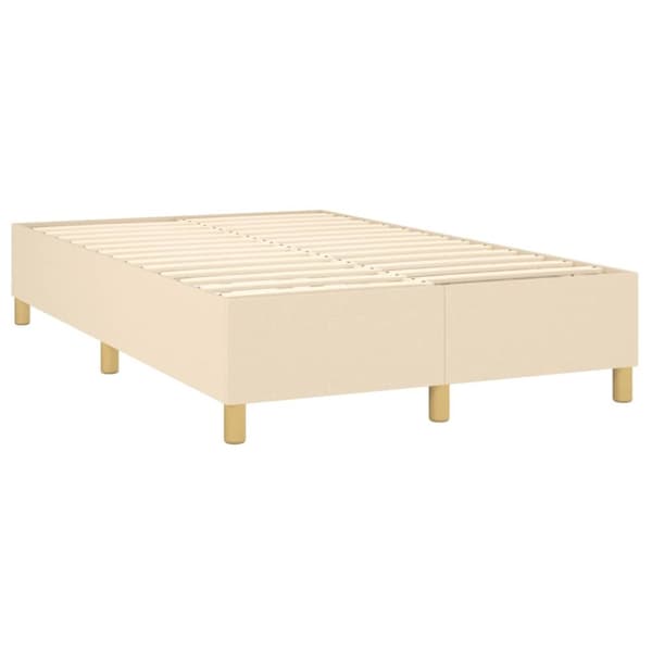 Ramsäng med madrass gräddvit 120x190 cm tyg