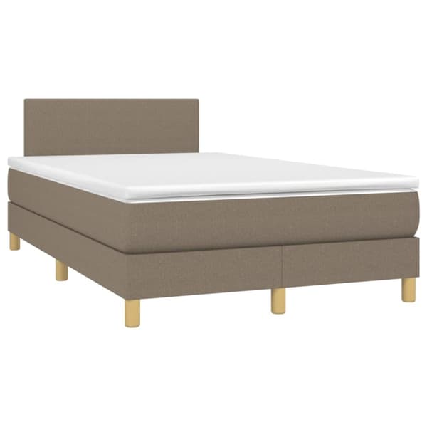 Ramsäng med madrass taupe 120x190 cm tyg