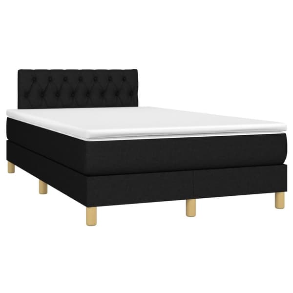 Ramsäng med madrass svart 120x190 cm tyg