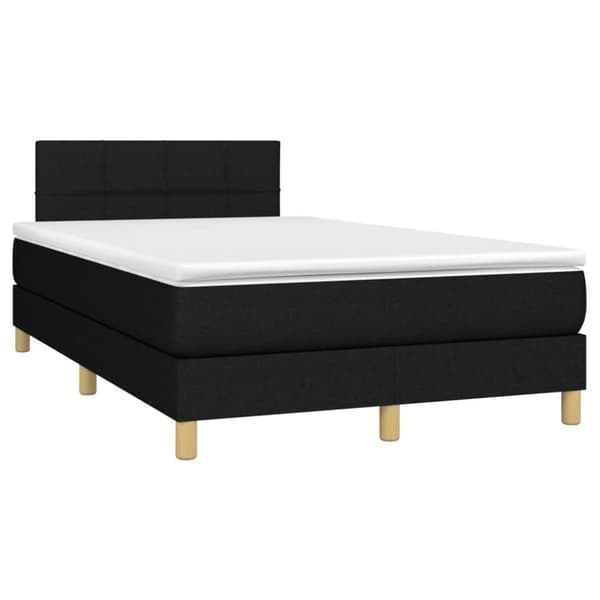 Ramsäng med madrass svart 120x190 cm tyg