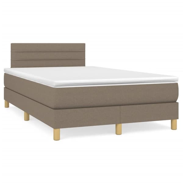 Ramsäng med madrass taupe 120x190 cm tyg