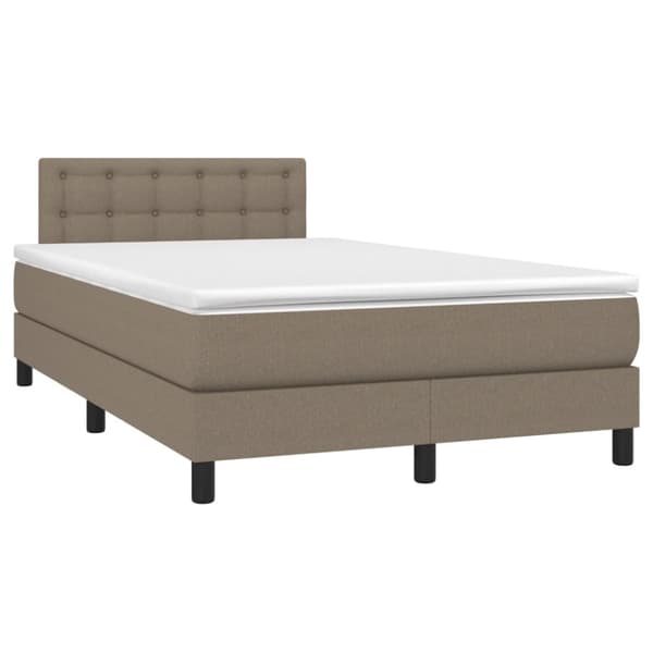 Ramsäng med madrass taupe 120x190 cm tyg