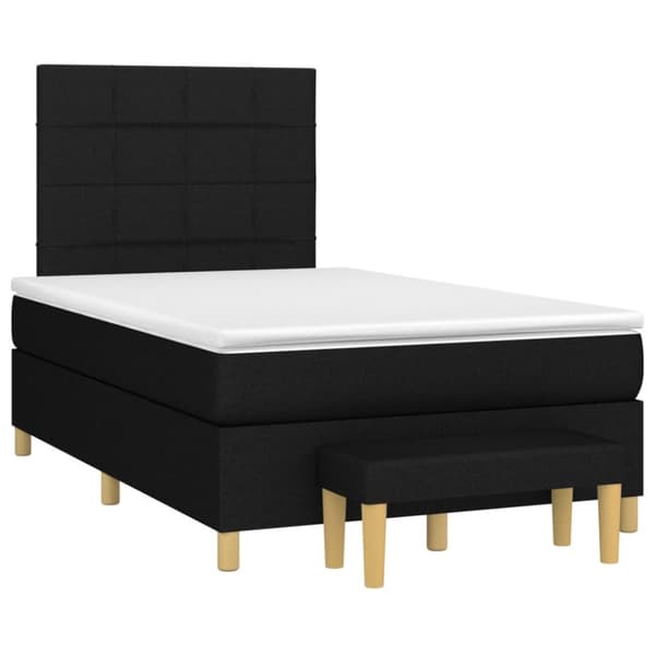 kontinentalseng med madras 120x190 cm stof sort