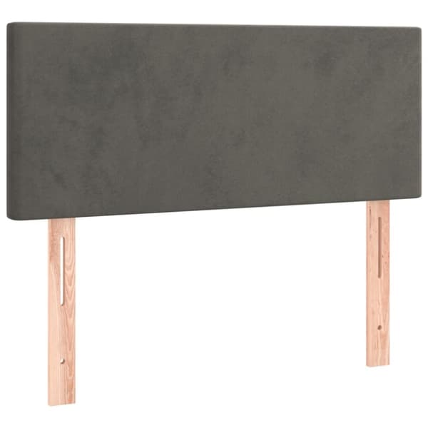 Ramsäng med madrass mörkgrå 90x200 cm sammet