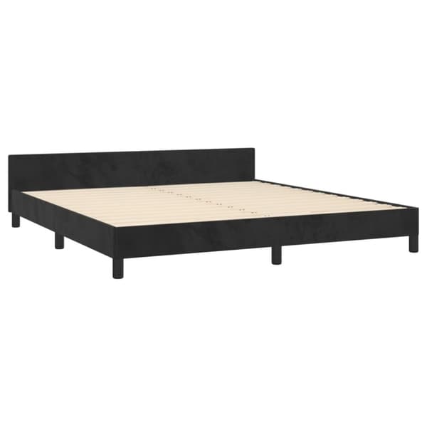 sengeramme med sengegavl 160x200 cm fløjl sort