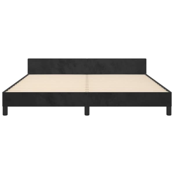 sengeramme med sengegavl 160x200 cm fløjl sort