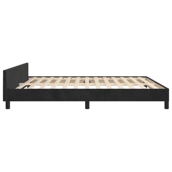 sengeramme med sengegavl 160x200 cm fløjl sort