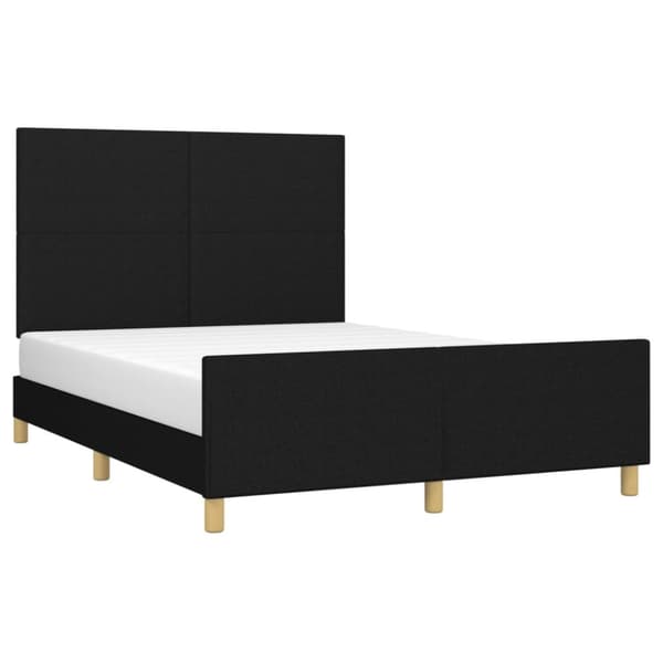 sengeramme med sengegavl 140x190 cm stof sort