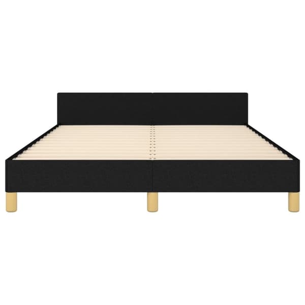 sengeramme med sengegavl 140x190 cm stof sort
