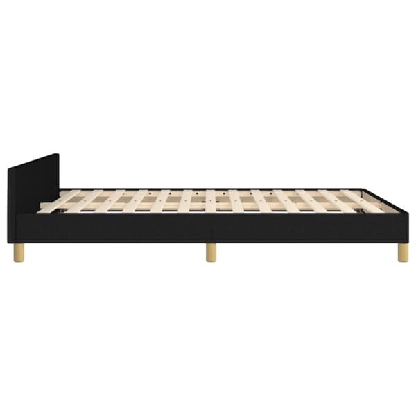 sengeramme med sengegavl 140x190 cm stof sort