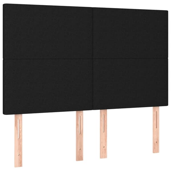 sengeramme med sengegavl 140x190 cm stof sort